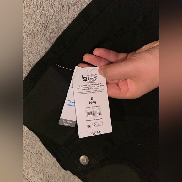 Black comfort stretch better cotton , Bermuda Short shorts size small maternity - Picture 4 of 4